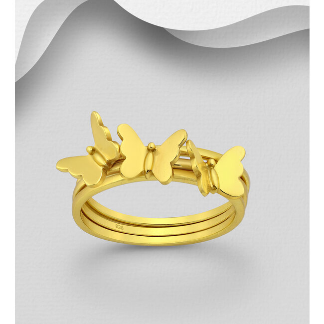 Sterling Butterfly Ring - Gold over Silver - FINAL SALE