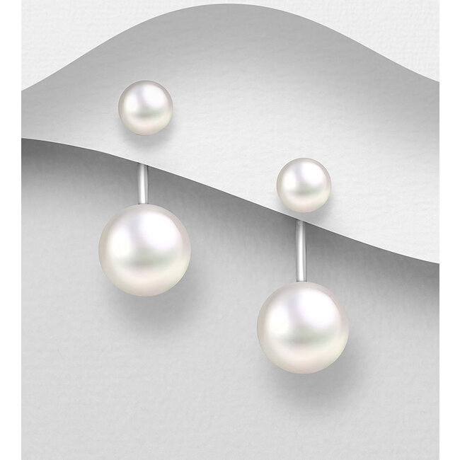 Sterling Pearl Drop-Studs