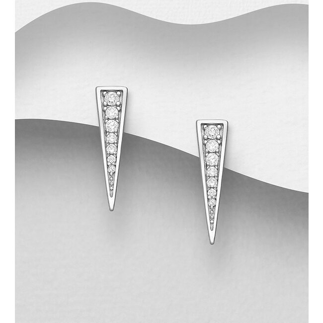 Sterling Sterling & Cubic Zirconia Spike Stud Earrings - FINAL SALE