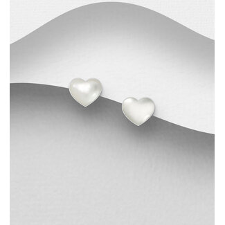 Sterling Sterling Silver & Shell Heart Studs (more colours)