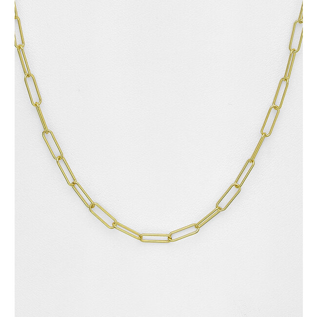 Sterling Italian 18KT. Gold Plated Silver Boyfriend Necklace - 24"