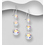 Sterling Sterling Drop Earrings with Three Austrian Crystals (more colours)