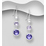 Sterling Sterling Drop Earrings with Three Austrian Crystals (more colours)