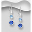 Sterling Sterling Drop Earrings with Three Austrian Crystals (more colours)