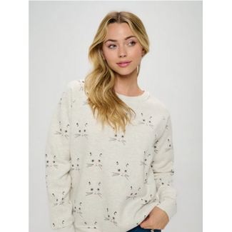 Cat Whiskers Print Sweatshirt
