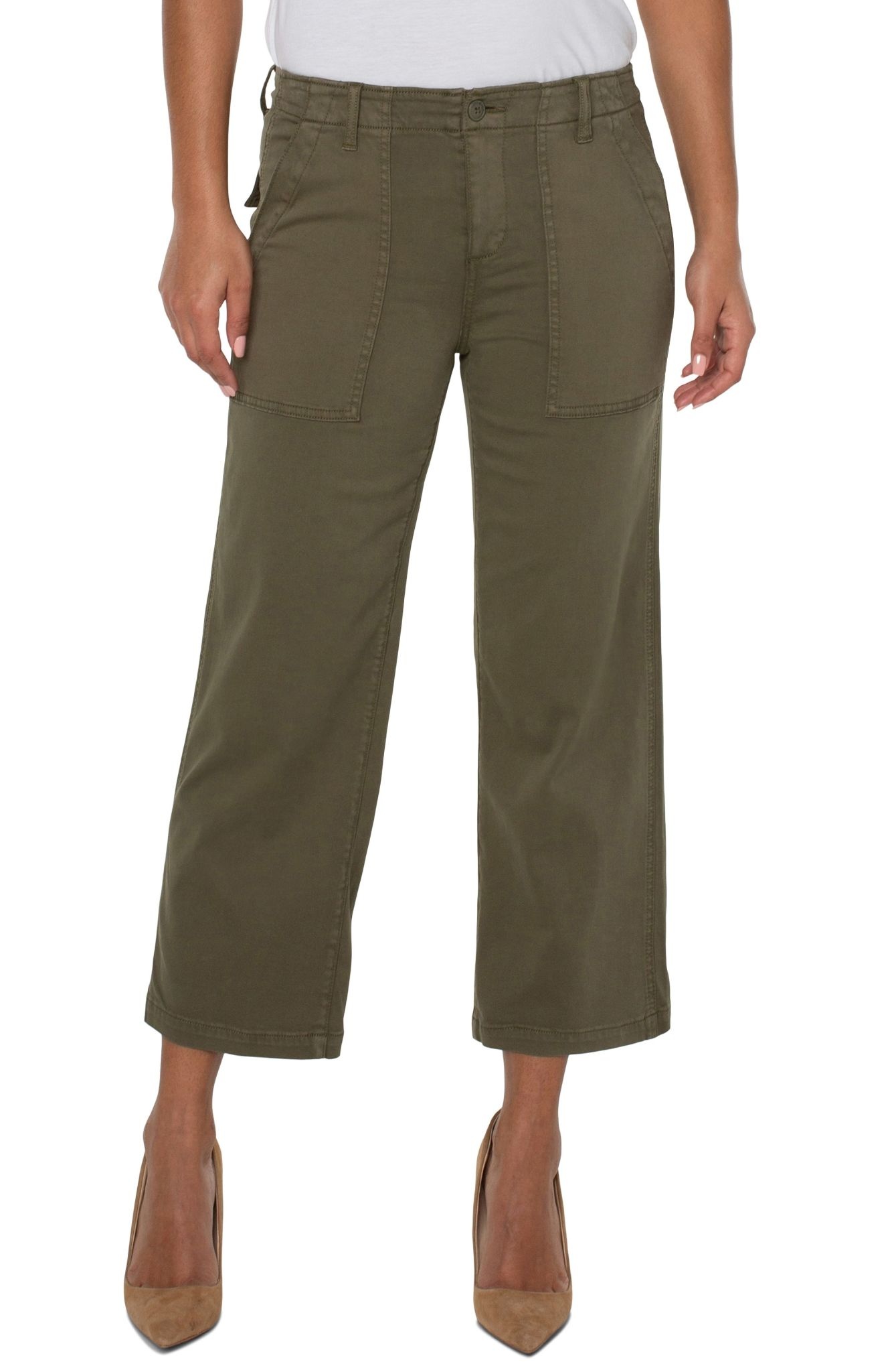 Cargo Wide Leg Pants - Myrtle Green - FINAL SALE - Cameron Rose