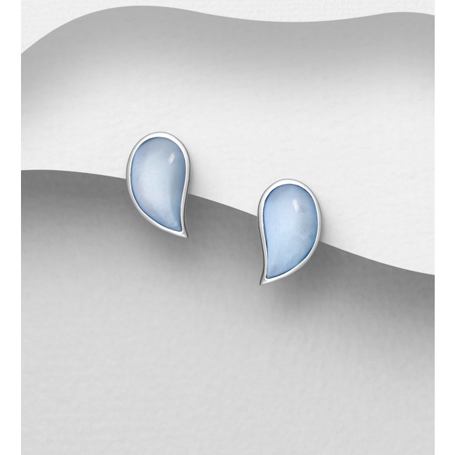 Sterling Studs-Shell Crescents