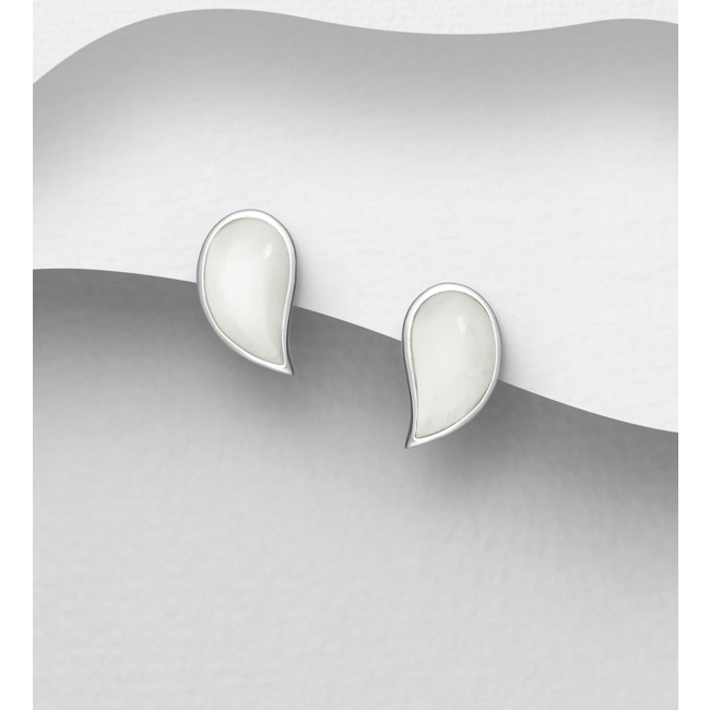 Sterling Studs-Shell Crescents