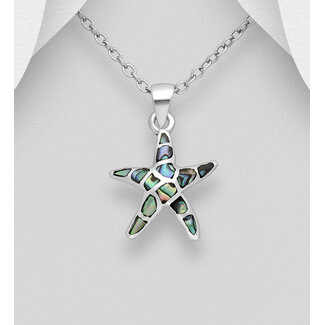 Sterling Necklace - Sterling & Shell Starfish (more colours)