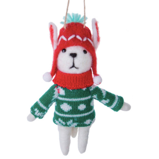 Dog with Sweater Ornament (2 designs)