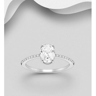 Sterling Sterling Ring - White Cubic Zirconia