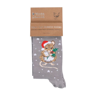 WRENDALE Women’s Bamboo Christmas Socks - Christmas Mouse
