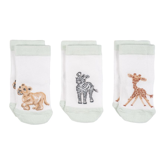 WRENDALE Little Savannah African Animal Baby Sock Set/3: