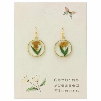 Zad Cottage Yellow Dried Flower Round Earrings