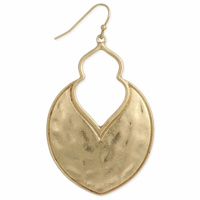 Zad Gold Arabesque Hammered Earring