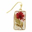 Zad Cottage Red Dried Flower Rectangle Earrings