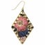 Zad Embroidered Pink Crimped Diamond Drops