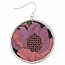 Round Embroidered Pink Drops