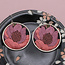 Round Embroidered Pink Drops