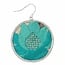Zad Round Embroidered Turquoise Drops