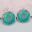 Round Embroidered Turquoise Drops