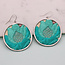 Zad Round Embroidered Turquoise Drops