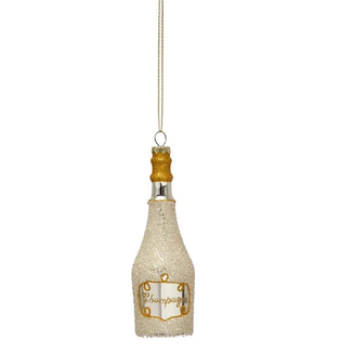 Glass Champagne Bottle Ornament