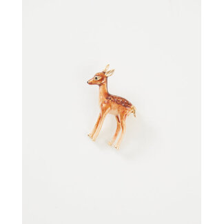 Fable England Enamel Fawn Brooch