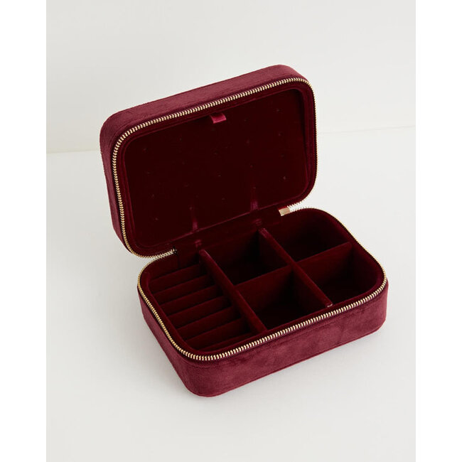 Fable England Robin Love Embroidered Velvet Jewellery Box