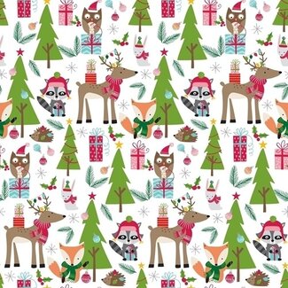 The Gift Wrap Company Xmas Wrapping Paper-Woodland Social-Jumbo Roll