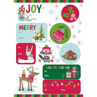 Xmas Labels-Woodland Social Assorted - FINAL SALE