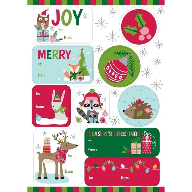 Xmas Labels-Woodland Social Assorted - FINAL SALE