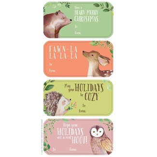 Xmas Labels - Out in the Woods - pack of 24 - FINAL SALE