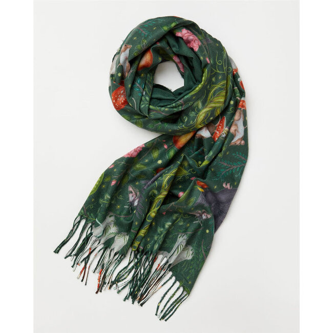 Fable England Catherine Rowe's Into The Woods Scarf in Green