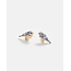 Fable England Enamel Blue Tit Stud Earrings