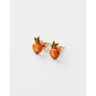 Fable England Enamel Apple Stud Earrings