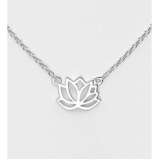 Sterling Sterling Silver  Lotus Necklace 16”-18”