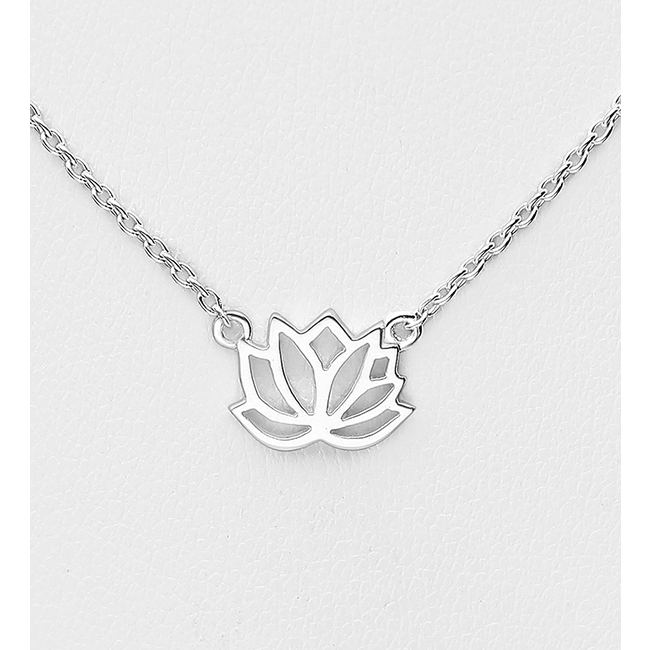 Sterling Sterling Silver  Lotus Necklace 16”-18”