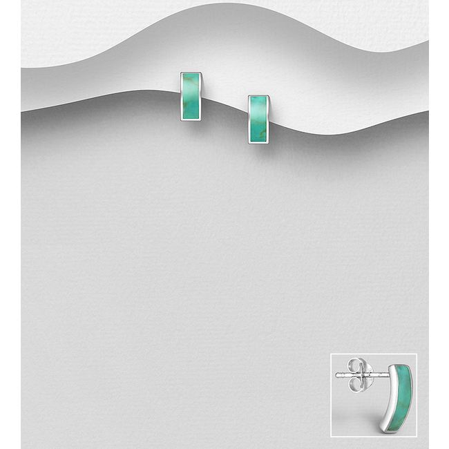 Sterling Studs-Sterling Bar with Resin (more colours)