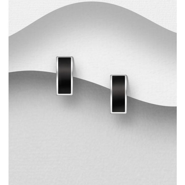 Sterling Studs-Sterling Bar with Resin (more colours)