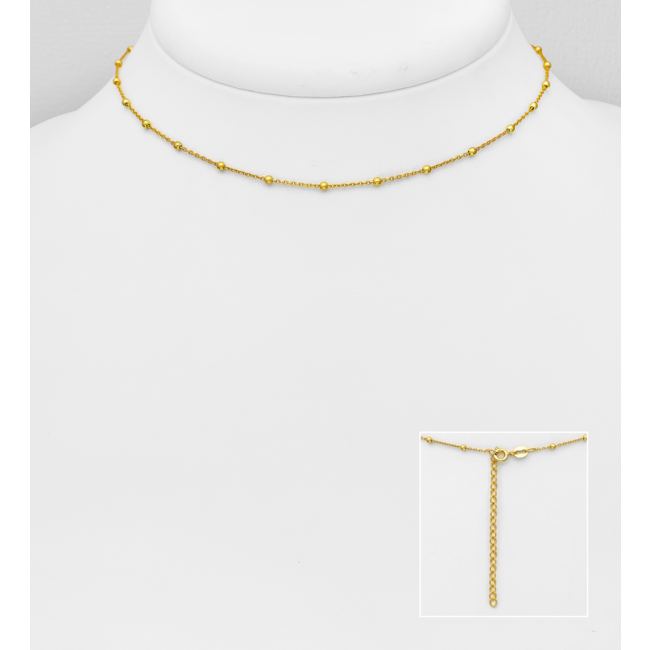 Sterling 18kt. Gold Plated Silver Choker-16”-18”