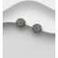 Sterling Sterling Round Crystal Glass Stud Earrings (more colours)