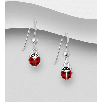 Sterling Drops-Sterling Red Ladybugs