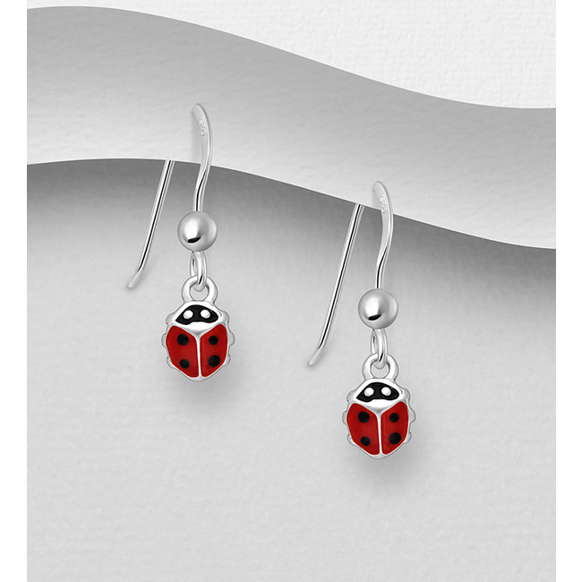 Sterling Drops-Sterling Red Ladybugs