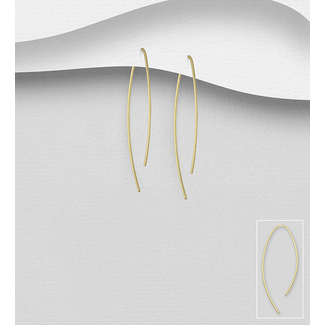 Sterling 18kt. Gold over Silver Open Hoops