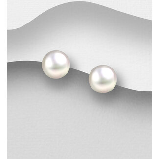Sterling Studs-1/3” Pearl Earring