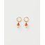 Fable England Enamel Mushroom Huggie Earrings