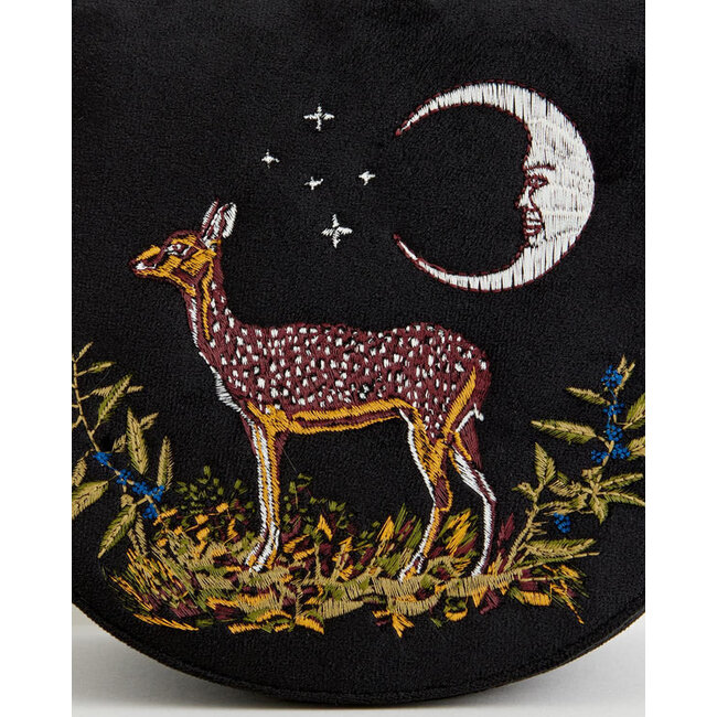 Fable England Deer & Moon Velvet Saddle Bag
