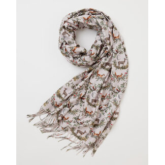 Fable England A Night's Tale - Grey Woodland Scene - Heavyweight Scarf
