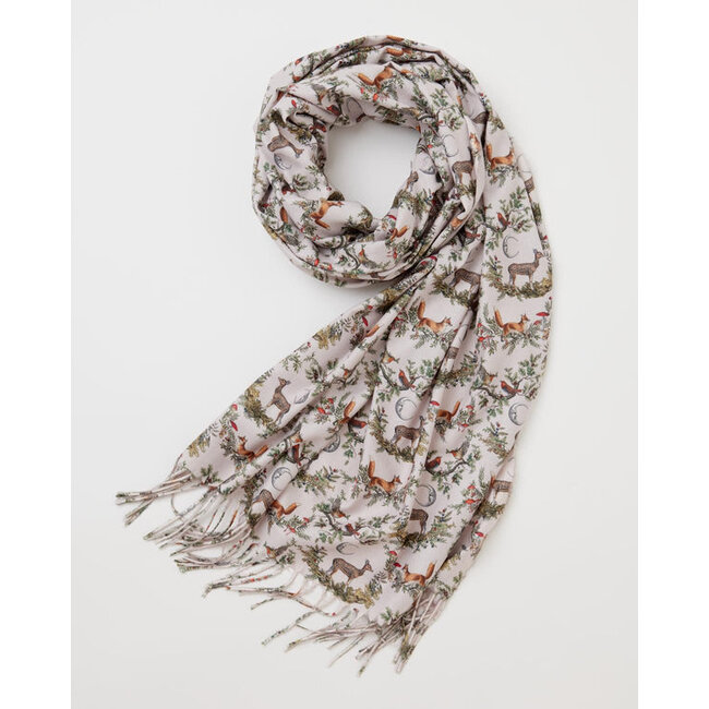 Fable England A Night's Tale - Grey Woodland Scene - Heavyweight Scarf